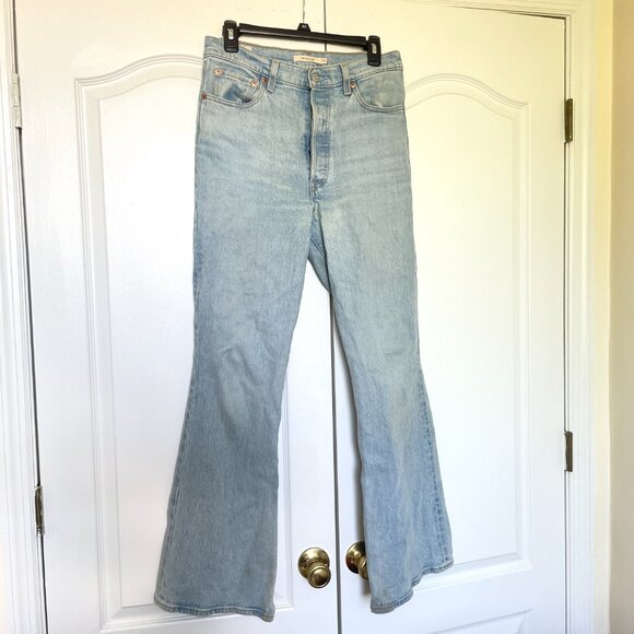 Levi's Light Wash Ribcage Flare Jeans 29 - Picture 5 of 7